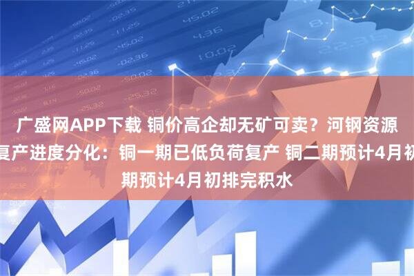 广盛网APP下载 铜价高企却无矿可卖？河钢资源南非矿场复产进度分化：铜一期已低负荷复产 铜二期预计4月初排完积水